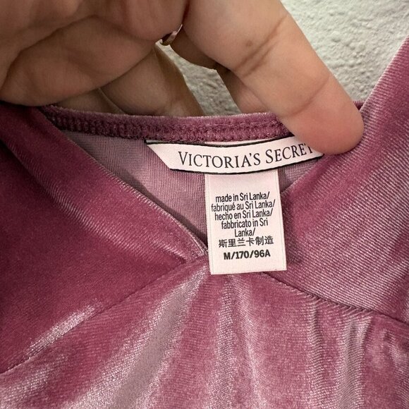 Victoria's Secret Slip V-Neck Velvet Dress Pink Size M Adjustable Straps - Picture 6 of 7